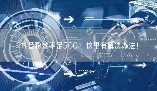 抖音粉丝不足500?这里有解决办法!