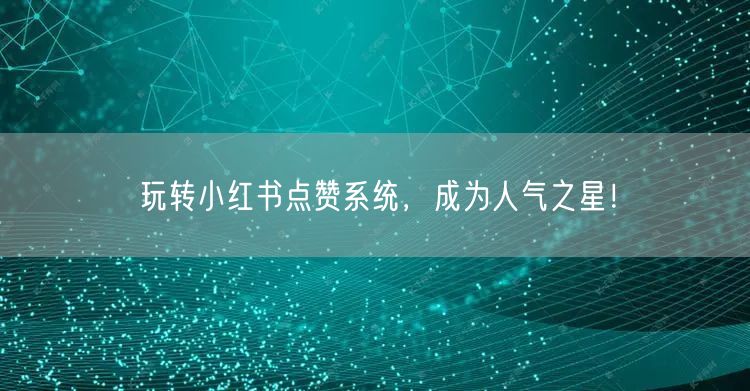玩转小红书点赞系统，成为人气之星！