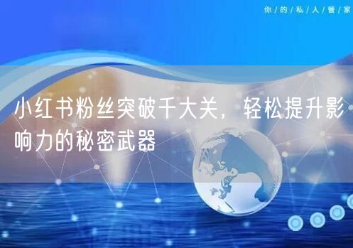小红书粉丝突破千大关，轻松提升影响力的秘密武器