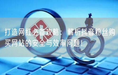 打造网红必备攻略：解析抖音粉丝购买网站的安全与效率问题！