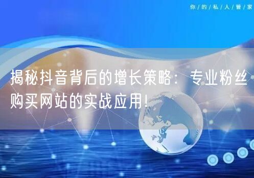 揭秘抖音背后的增长策略：专业粉丝购买网站的实战应用！