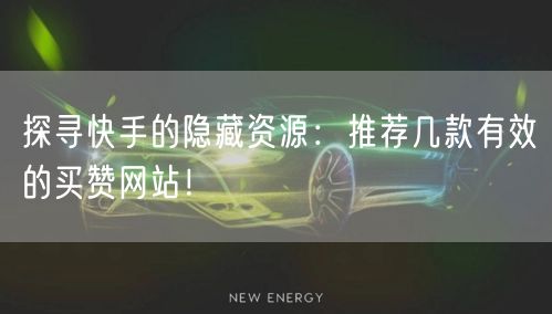 探寻快手的隐藏资源:推荐几款有效的买赞网站!