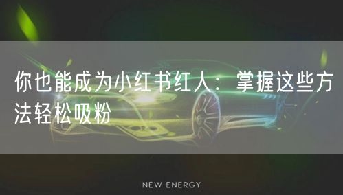 你也能成为小红书红人：掌握这些方法轻松吸粉