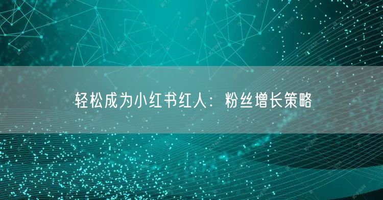 轻松成为小红书红人：粉丝增长策略