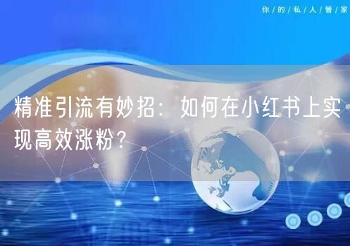 精准引流有妙招：如何在小红书上实现高效涨粉？