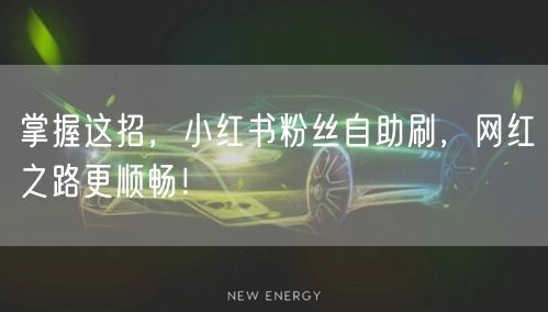 掌握这招，小红书粉丝自助刷，网红之路更顺畅！