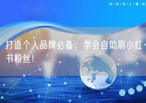 打造个人品牌必备：学会自助刷小红书粉丝！