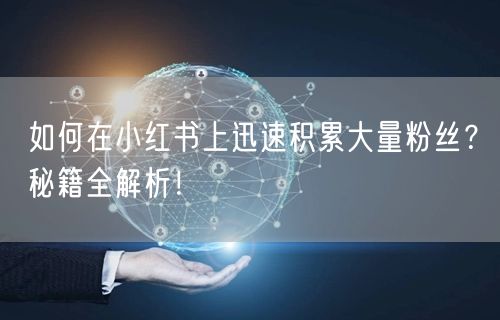 如何在小红书上迅速积累大量粉丝？秘籍全解析！
