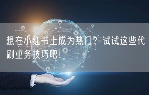 想在小红书上成为热门？试试这些代刷业务技巧吧！