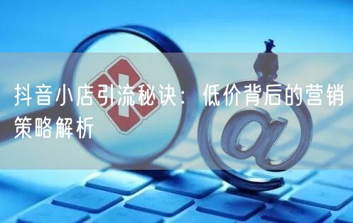 抖音小店引流秘诀：低价背后的营销策略解析