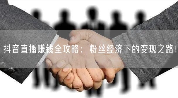 抖音直播赚钱全攻略：粉丝经济下的变现之路！