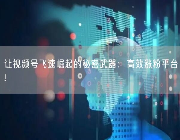 让视频号飞速崛起的秘密武器:高效涨粉平台!